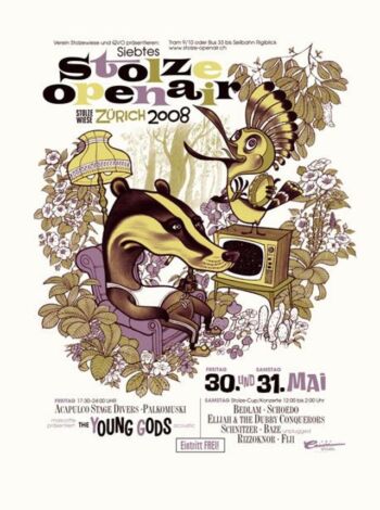 <ul><li><u>2008</u></li><li>Acapulco Stage Divers</li>
<li>Palkomuski</li>
<li>The Young Gods</li>
<li>Beldam</li>
<li>Schoedo</li>
<li>Elijah & The Dubby Conquerors</li>
<li>Kummerbuben</li>
<li>Schnitzer</li>
<li>Baze</li>
<li>Rizzoknor</li>
<li>Fiji</li>
</ul>